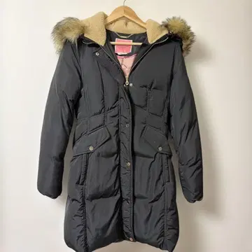 케이트 스페이드 블랙 다운 자켓 퍼 포함 S