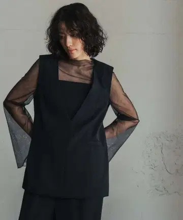 GIRL 튤 레이어드 상의 셋업