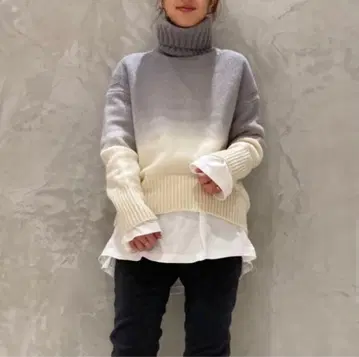 갤러리 비 파인 울 터틀넥 풀오버 그라데이션