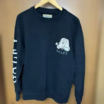 GALFY 개 자수 블랙 맨투맨