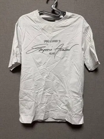 엠포리오 아르마니 반팔 T셔츠 화이트 남성용