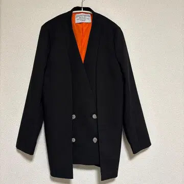 RISLEY 블랙 노카라 자켓