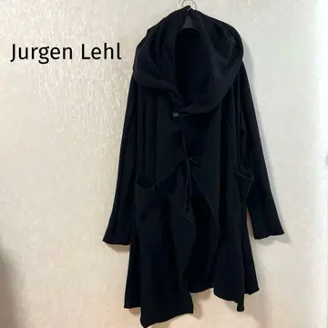 요건 레일 롱 가디건 블랙 아지메 후디 겉옷 울 100%