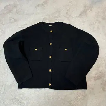 MILA OWEN 블랙 니트 가디건 골드 버튼 포함