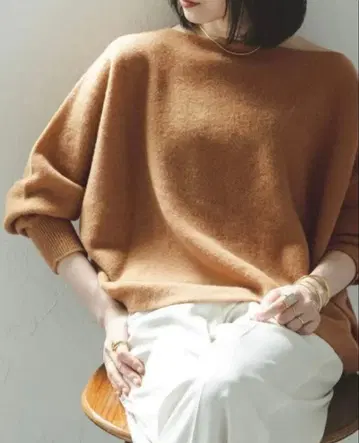 noble 파인 울 돌먼 풀오버 카멜