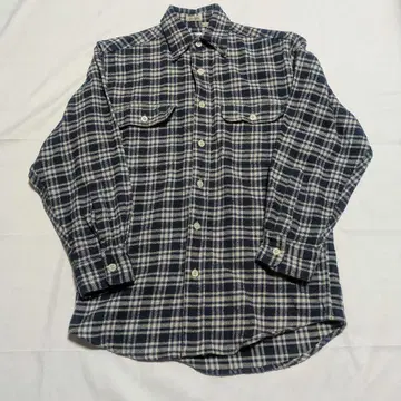 BEAMS SPORTSWEAR 플란넬 셔츠 네이비/화이트 체크 무늬