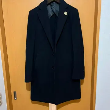 LARDINI 네이비 체스터 코트