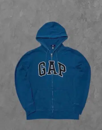 GAP 갭 자수 로고 지퍼 후드티 us 짧은 기장 블루