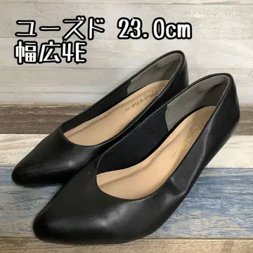 유즈드 23.0cm 블랙 계열 심플 힐 펌프스 c243