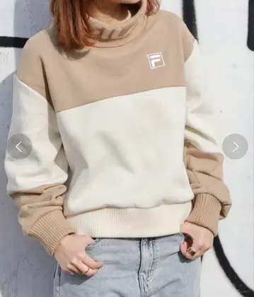 [컨디션 최상] FILA 따뜻한 터틀 맨투맨 베이지 L 속기모