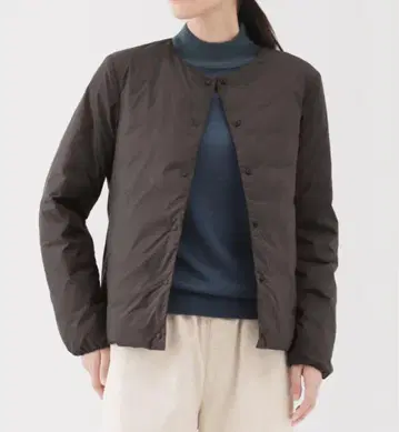 [ 새상품 ] 무인양품 이번 시즌 경량 다운 포켓탭 자켓 다크 브라운