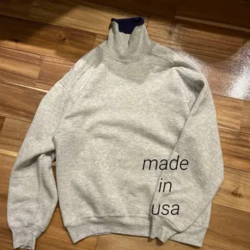 JERZEES 그레이 하이넥 맨투맨 M 터틀넥