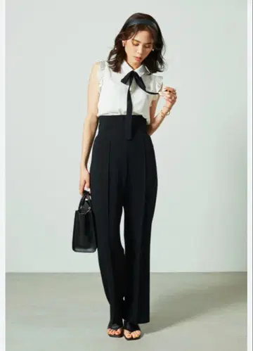 SNIDEL 하이웨스트 와이드 팬츠