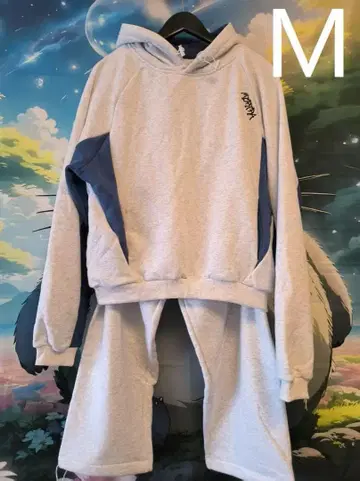 MERTRA 후드티 상하의 세트 자수 그레이+네이비 M 2