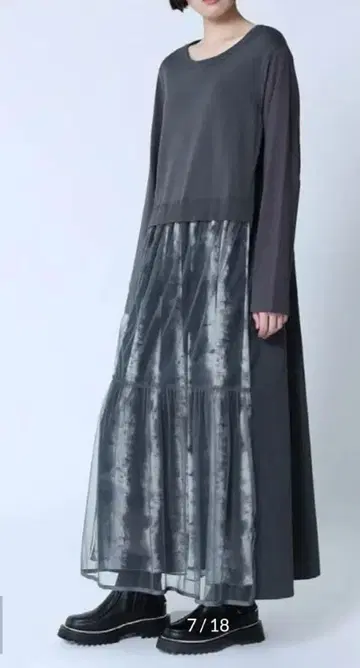 LASUD 라슈드 야마다야 롱 원피스 그레이