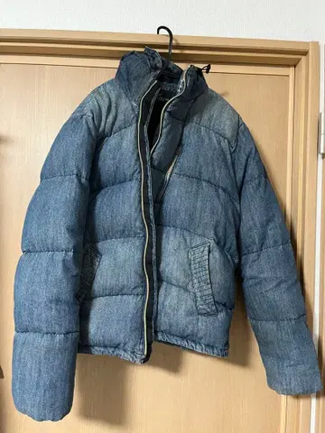 roial 데님 후드 부착 다운 자켓