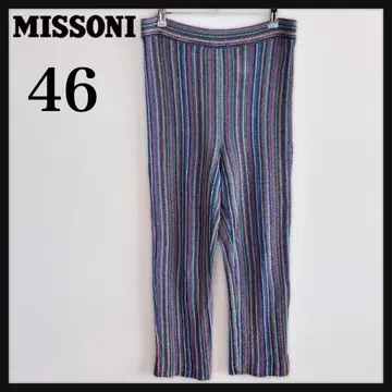 [ 레이온 린넨 ] 미쏘니/자카드 팬츠/멀티 스트라이프/사이즈 46