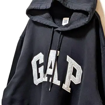 갭 GAP 로고 자수 후드 맨투맨 블랙 XL 구제 의류