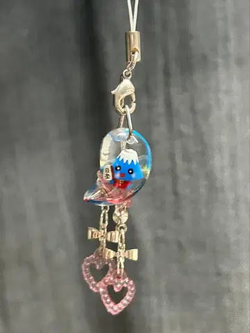 레트로 후지산 디자인 스트랩 하트형 참 포함