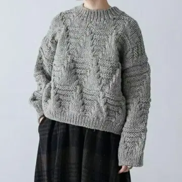 페루 트라이앵글 니트 kagure 그레이