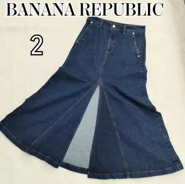 [바나나리퍼블릭] 다크 네이비 데님 롱 스커트 M 슬릿 포함 k4406