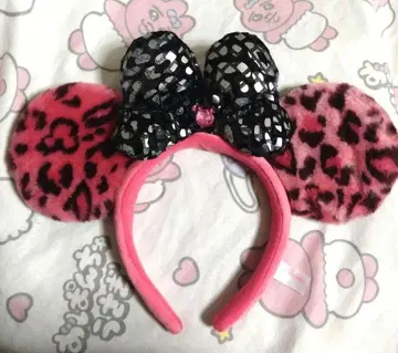 디즈니 레오파드 무늬 구형 머리띠 핑크
