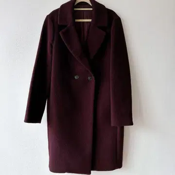 체스터 코트 프리 사이즈 보르도 아우터 코트 롱 코트