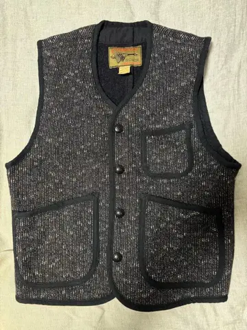 쿠시맨 비치 크로스 베스트 M 사이즈 울 혼방 베스트 다크 그레이