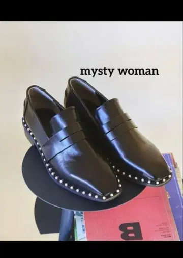 mysty woman 펄 장식 로퍼 블랙 L