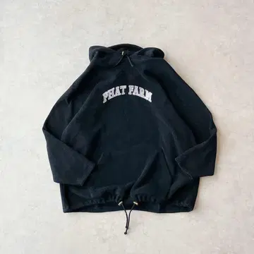 90s PHAT FARM 파트팜 블랙 플리스 후드티