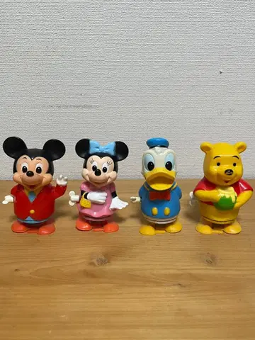 디즈니 마스다야 일본제 쇼와 레트로 태엽 인형 피규어 4체 세트