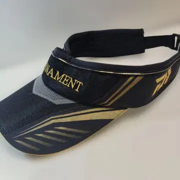 다이와 토너먼트 선바이저 블랙/금색 조절식 스트라이프 디자인