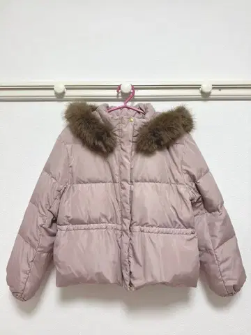 [트란테안] 퍼 달린 숏 다운 자켓 더스티 핑크