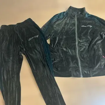 RazzIS 라즈 벨벳 저지 세트 다크 그린 셋업