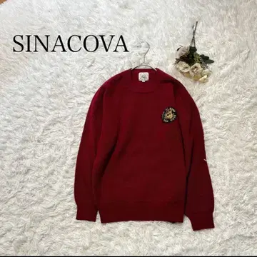 SINACOVA 시나코바 울 니트 원포인트 로고 빨간색