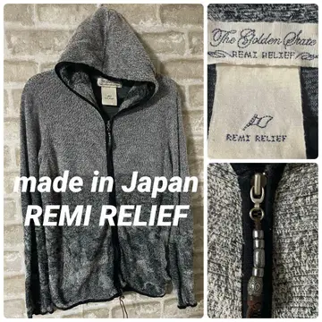REMI RELIEF 남성용 M 후드티 린넨 파일 집업 그라데