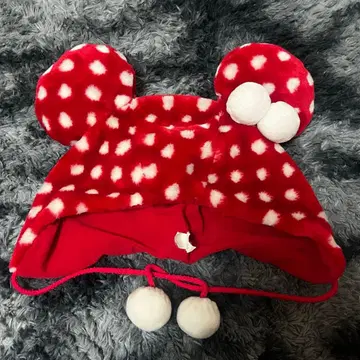 디즈니 팬캡 미니 도트 빨간색