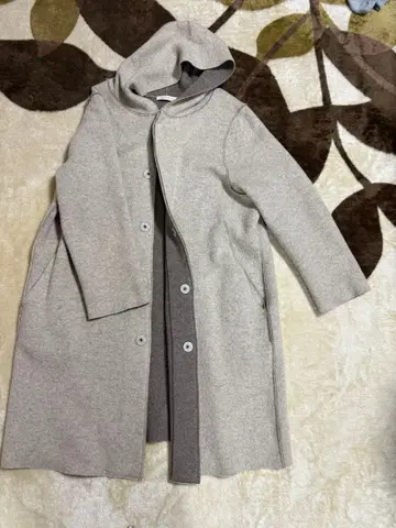 갤러리 바이 갤러리 비 후드 부착 울 혼방 롱 코트