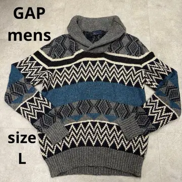 [ 새상품급 ] GAP 숄카라 페어아일 패턴 니트 스웨터 알파카 혼방