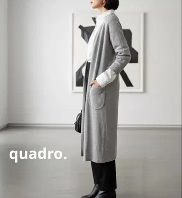 새상품급 quadro. 면 100% 니트 롱 코트 일본제