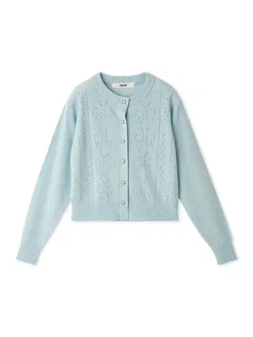 리본 무늬 아이렛 가디건 FURFUR