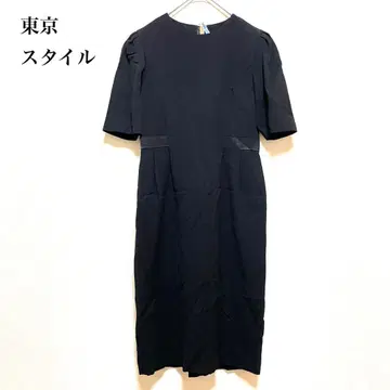 도쿄 스타일 타이트 원피스 블랙 반팔 포멀 관혼상제 입학식 졸업식