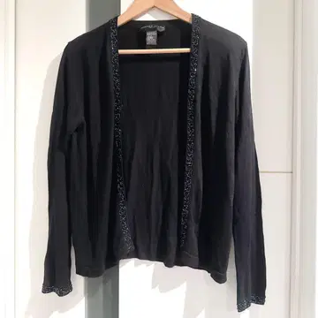 새상품급 AUGUST SILK 실크 가디건 블랙 실크 니트 M