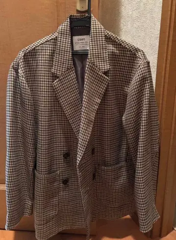 coen by Mr.SZK 브라운 체크 더블 자켓