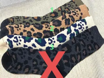 레오파드 무늬 삭스 세트 (4색)