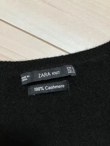 ZARA 100% 캐시미어 V넥 스웨터 블랙