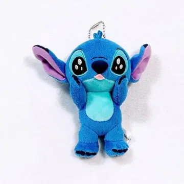 디즈니 스토어 키라메 스티치 봉제 인형 키링 배지 레어