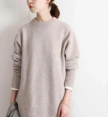 IENA AQUA 크루 풀오버 베이지