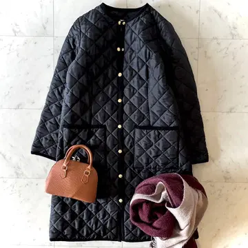 새상품급 트래디셔널 웨더웨어 아클리 노카라 퀼팅 코트