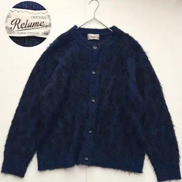 저널 스탠다드 모헤어 MIX 레오파드 가디건 울 네이비